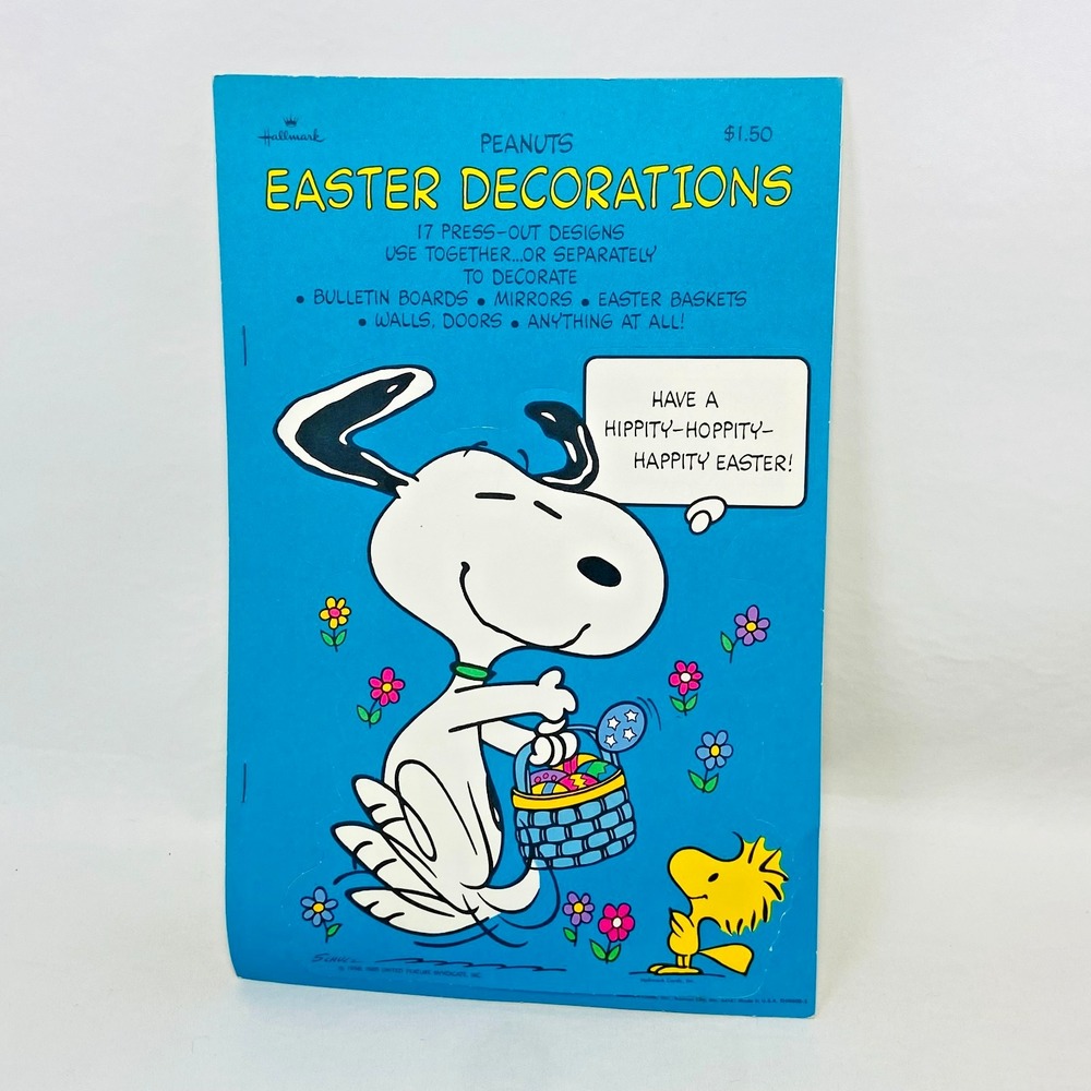 Rare VTG 60s Hallmark Peanuts Snoopy Woodstock Easter Die Cut Booklet NOS Church